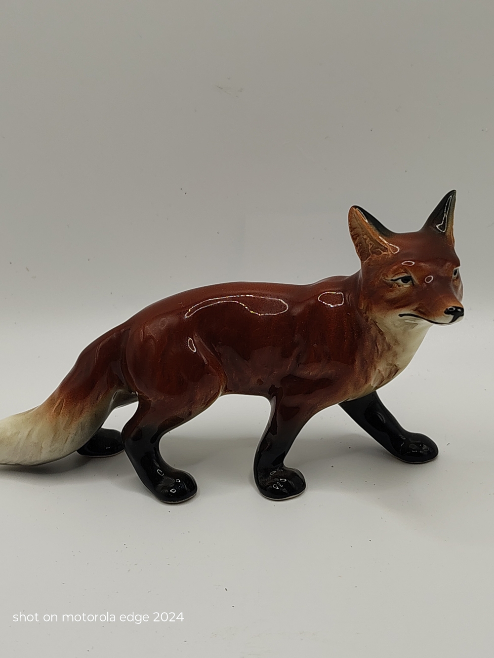 Vintage Mid-Century Japanese Ceramic Red Fox Figurine – Stalking Pose 🦊